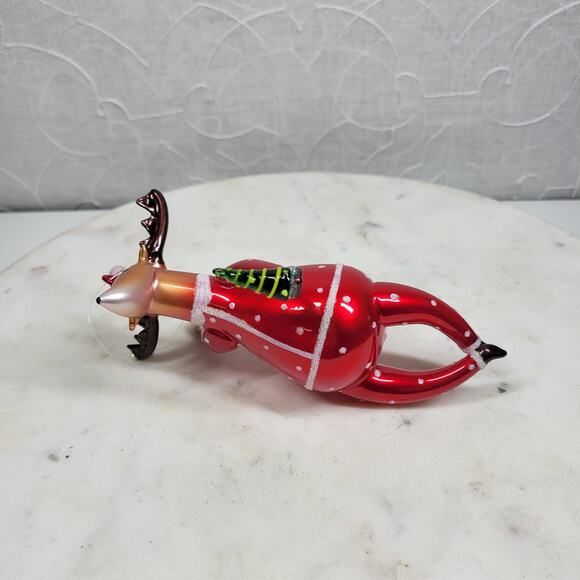 Vtg Lefton Reindeer Figurine Japan Hand Painted Gold Accents Christmas Decor - Picture 9 of 14